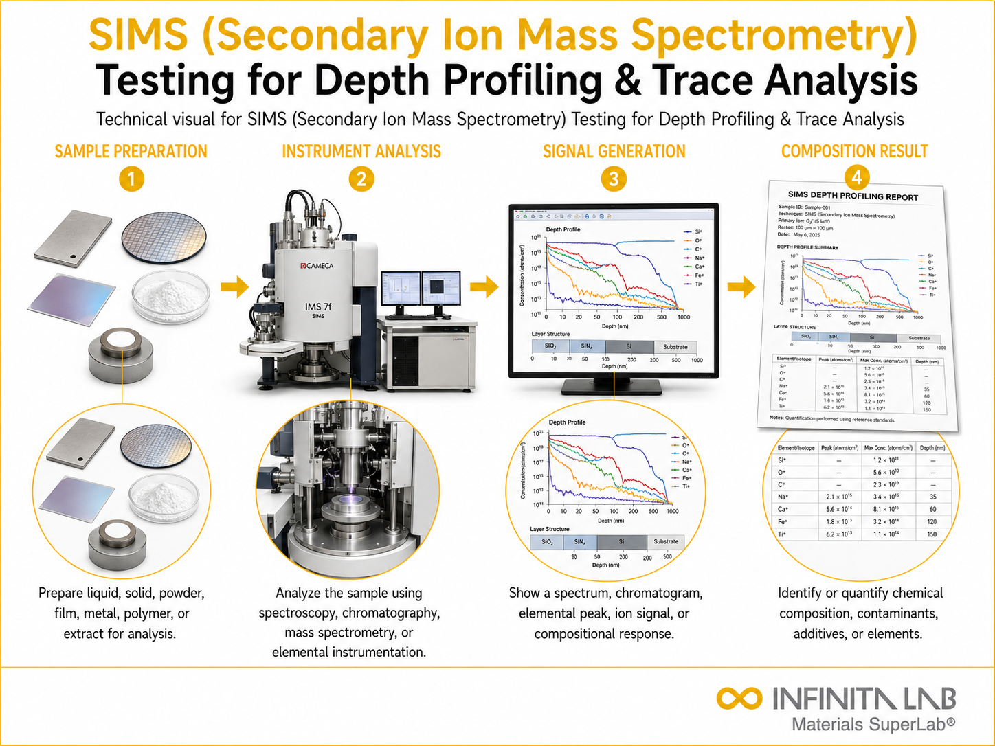 SIMS (Secondary Ion Mass Spectrometry) Testing for Depth Profiling & Trace Analysis