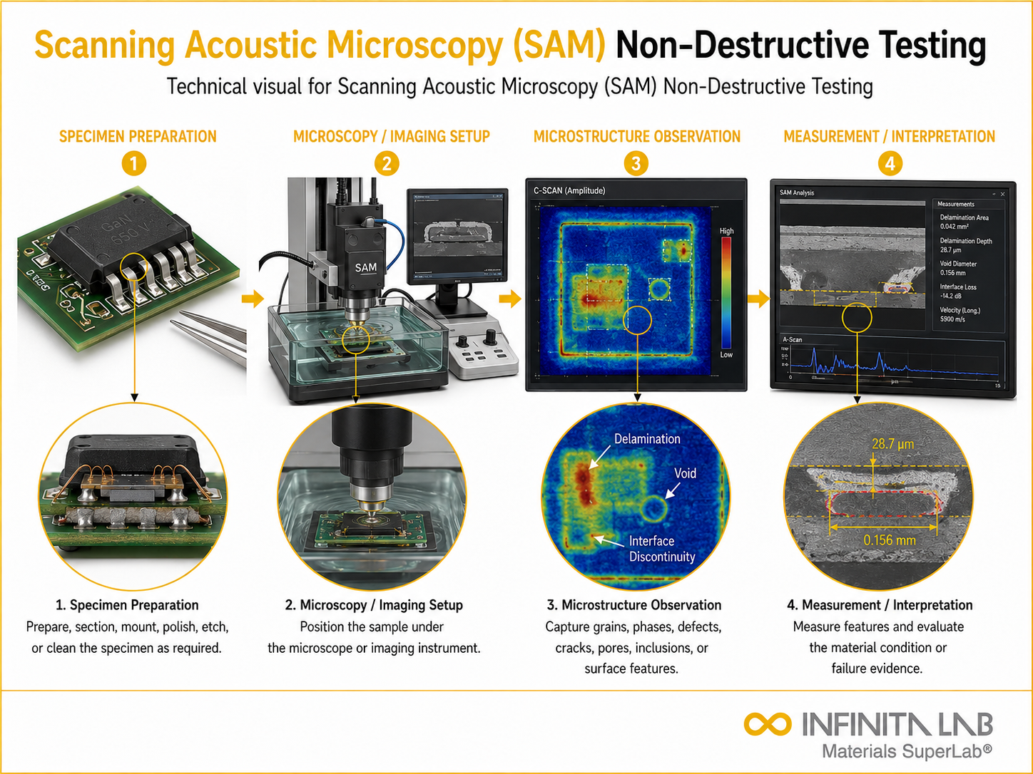 Scanning Acoustic Microscopy (SAM) Non-Destructive Testing