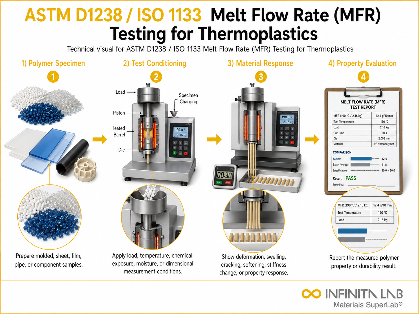 ASTM D1238 / ISO 1133 Melt Flow Rate (MFR) Testing for Thermoplastics