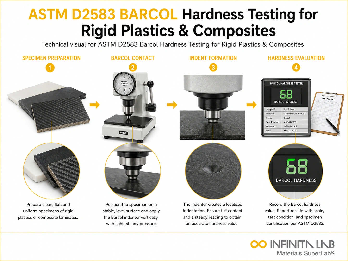 ASTM D2583 Barcol Hardness Testing for Rigid Plastics & Composites