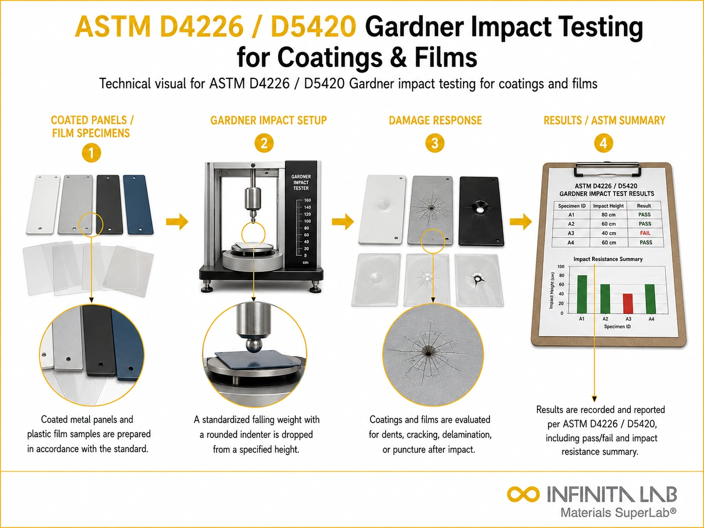 ASTM D4226 / D5420 Gardner Impact Testing for Coatings & Films
