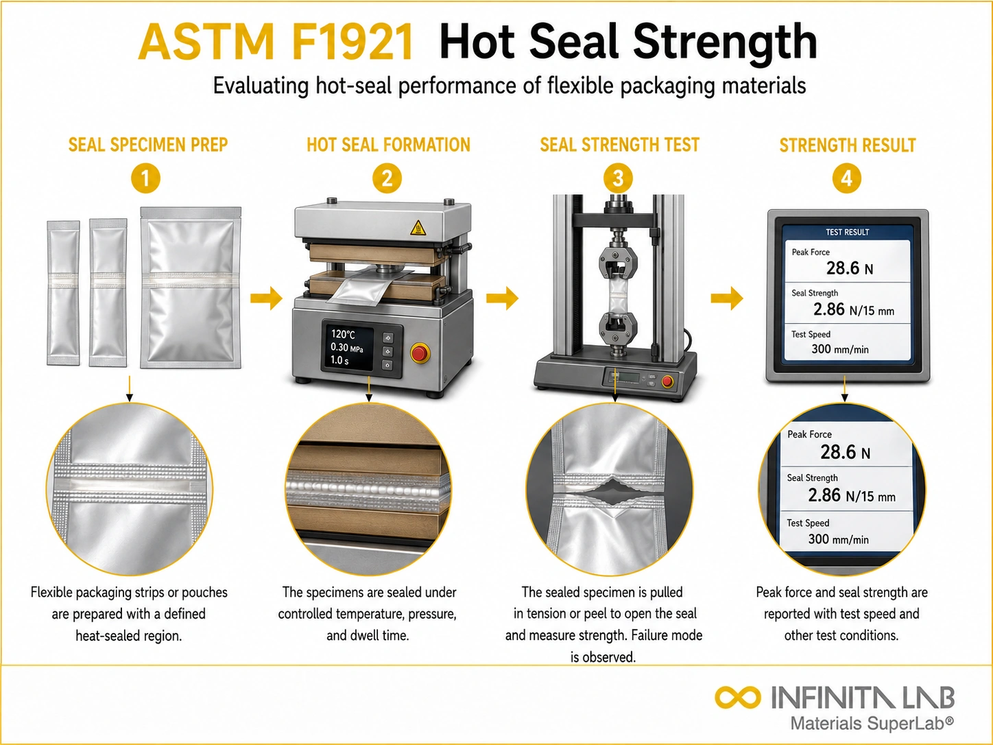 ASTM F1921 Hot Seal Strength Testing for Packaging Materials
