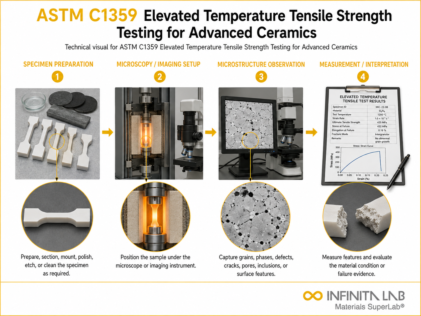 ASTM C1359 Elevated Temperature Tensile Strength Testing for Advanced Ceramics