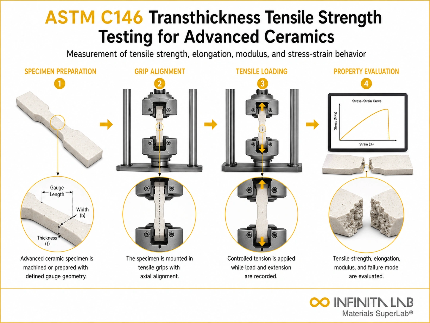 ASTM C146 Transthickness Tensile Strength Testing for Advanced Ceramics