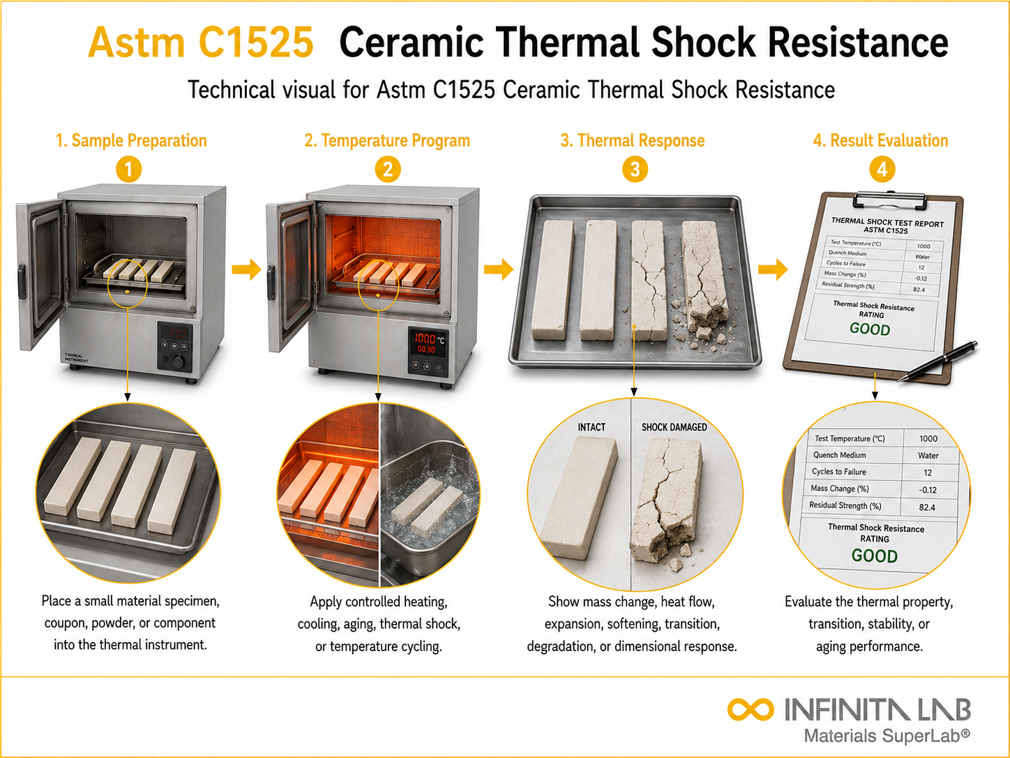 ASTM C1525 Ceramic Thermal Shock Resistance