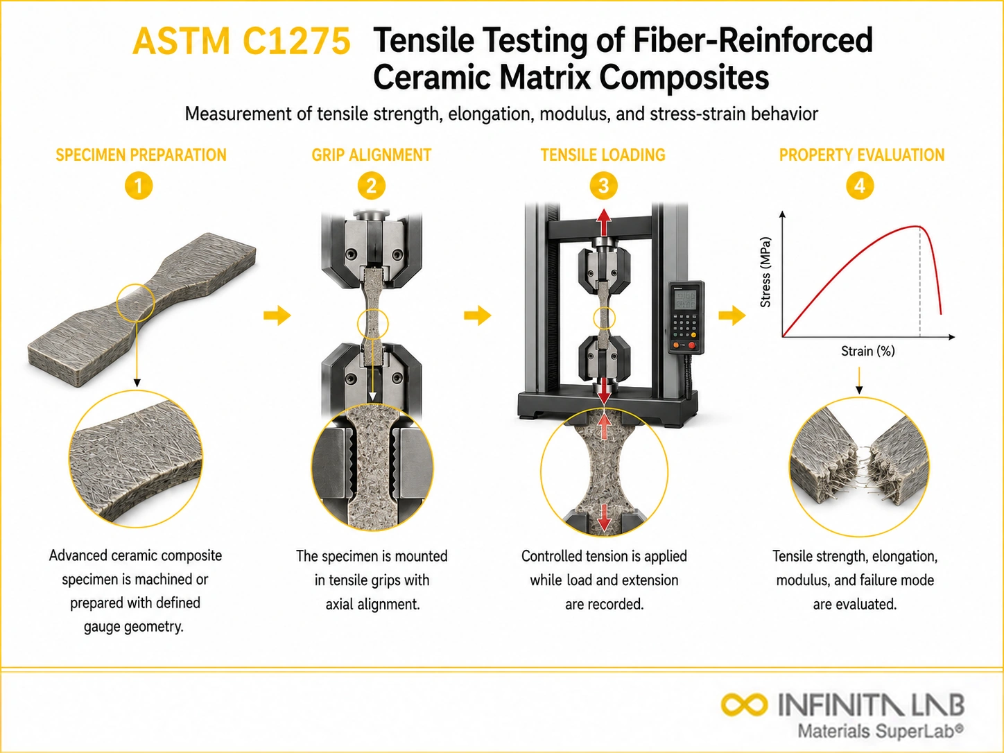 ASTM C1275: Tensile Testing of Fiber-Reinforced Ceramic Matrix Composites