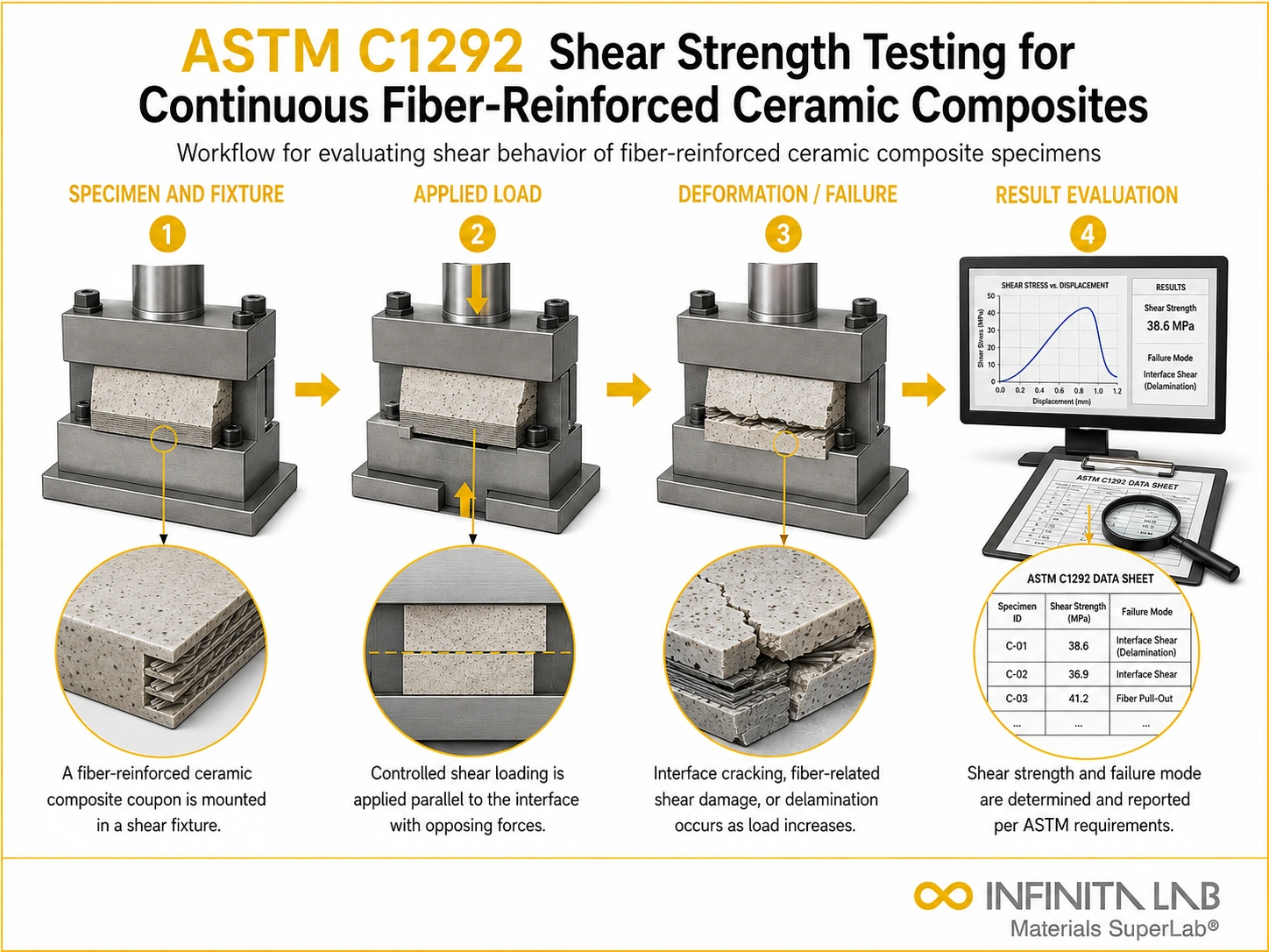 ASTM C1292 Shear Strength Testing for Continuous Fiber-Reinforced Ceramic Composites