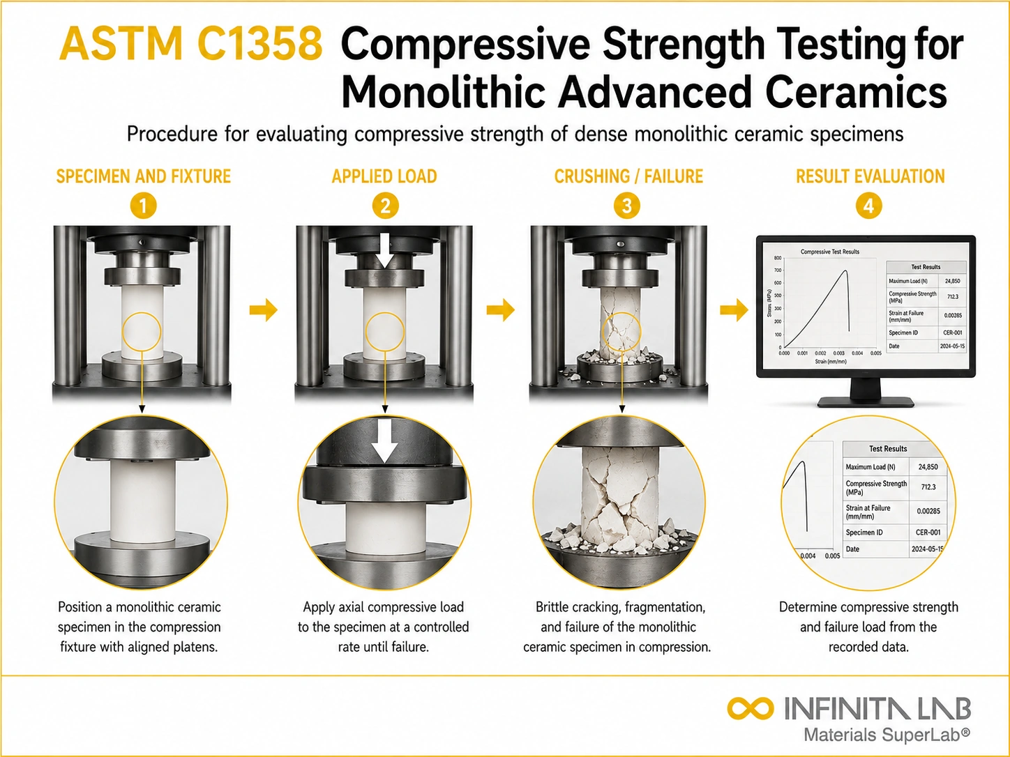 ASTM C1358 Compressive Strength Testing for Monolithic Advanced Ceramics
