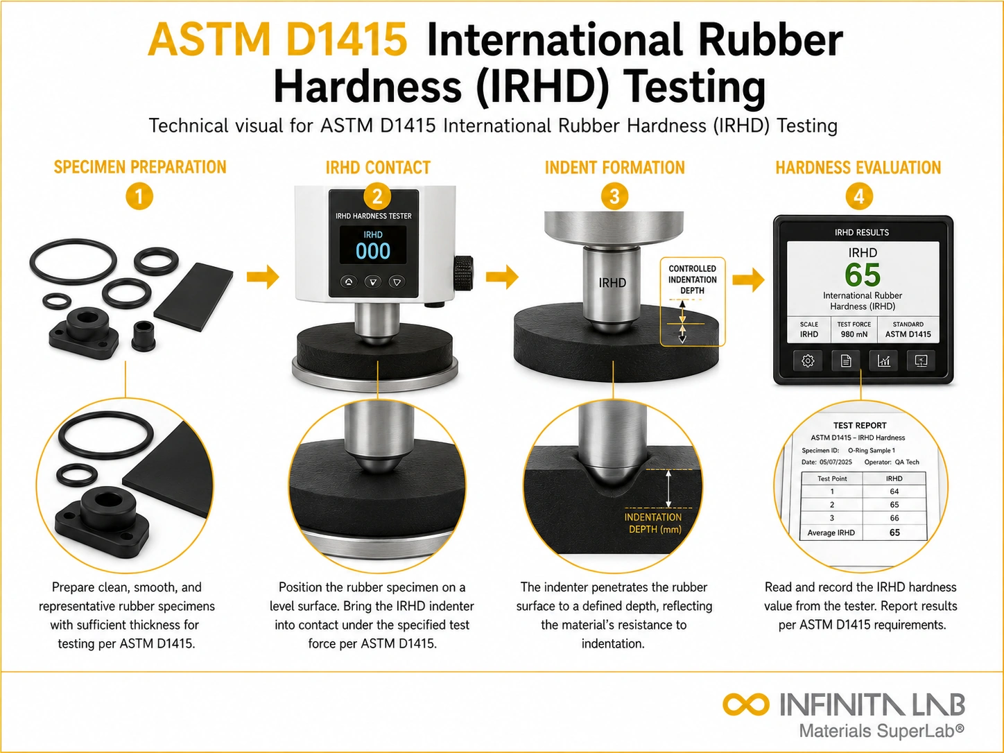 ASTM D1415 International Rubber Hardness (IRHD) Testing