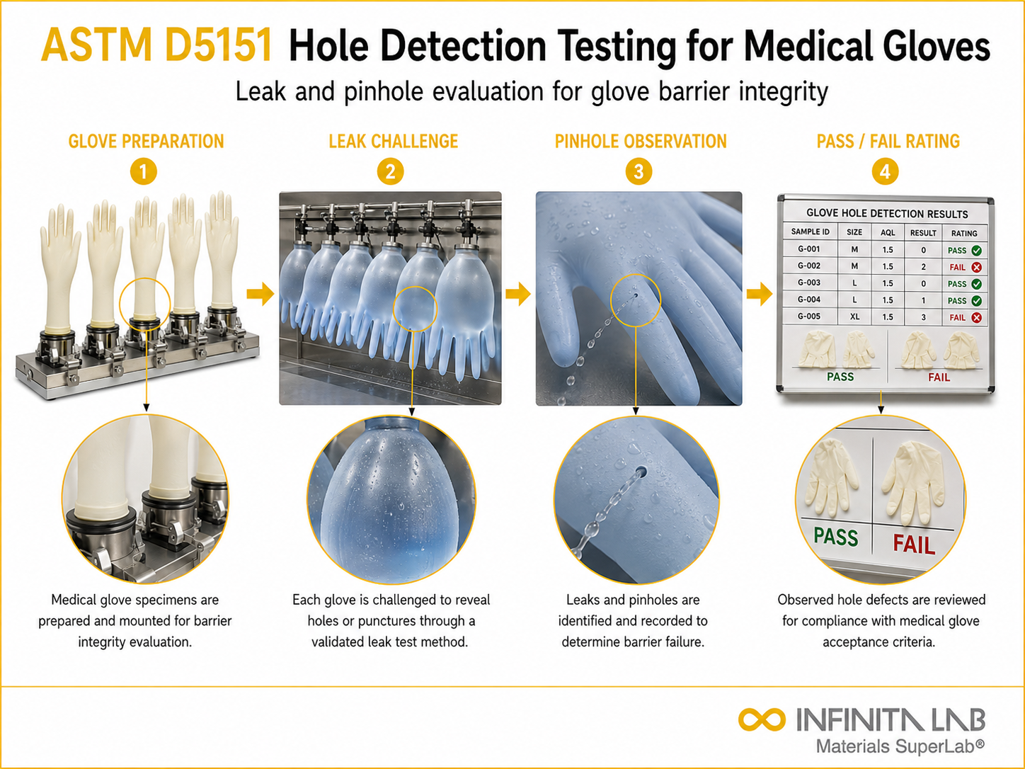 ASTM D5151 Hole Detection Testing for Medical Gloves