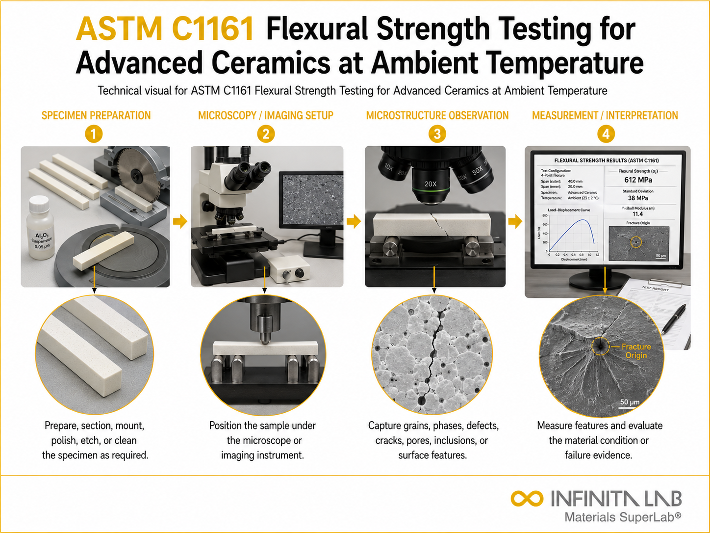 ASTM C1161 Flexural Strength Testing for Advanced Ceramics at Ambient Temperature