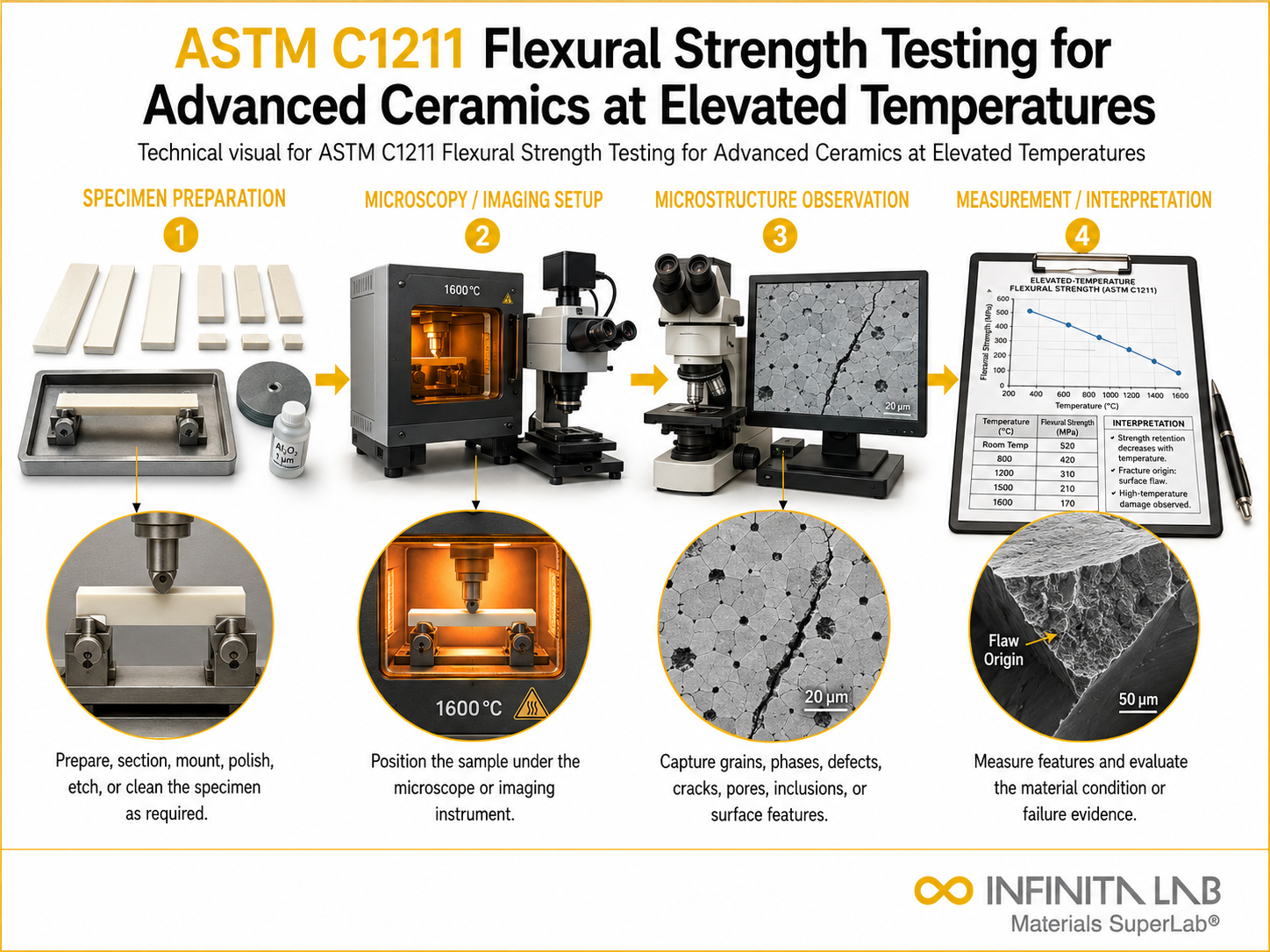 ASTM C1211: Advanced Ceramic Elevated Temperature Flexural Strength Testing Services