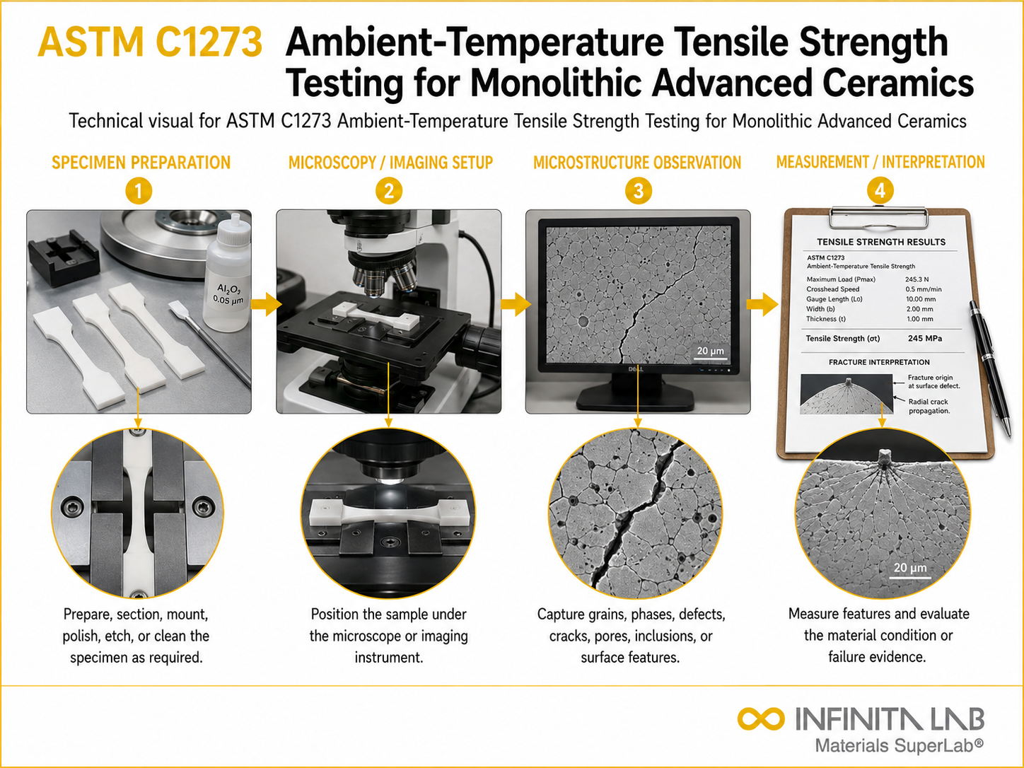 ASTM C1273: Monolithic Ceramic Ambient Tensile Testing Services