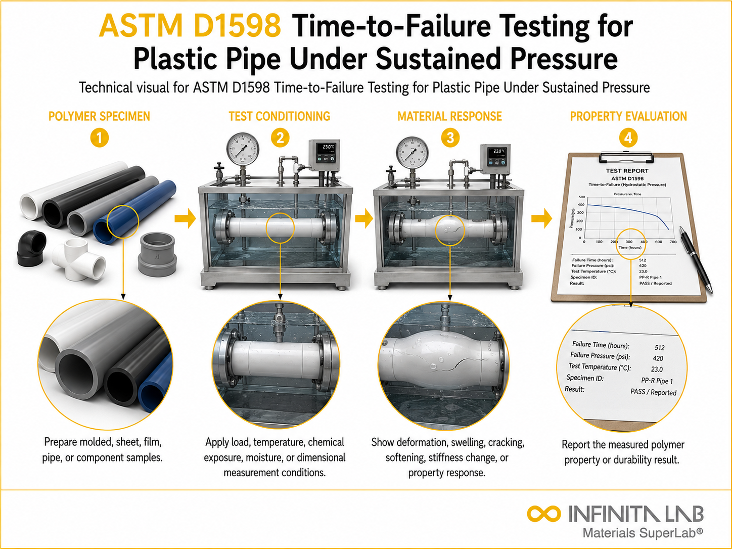ASTM D1598 Time-to-Failure Testing for Plastic Pipe Under Sustained Pressure