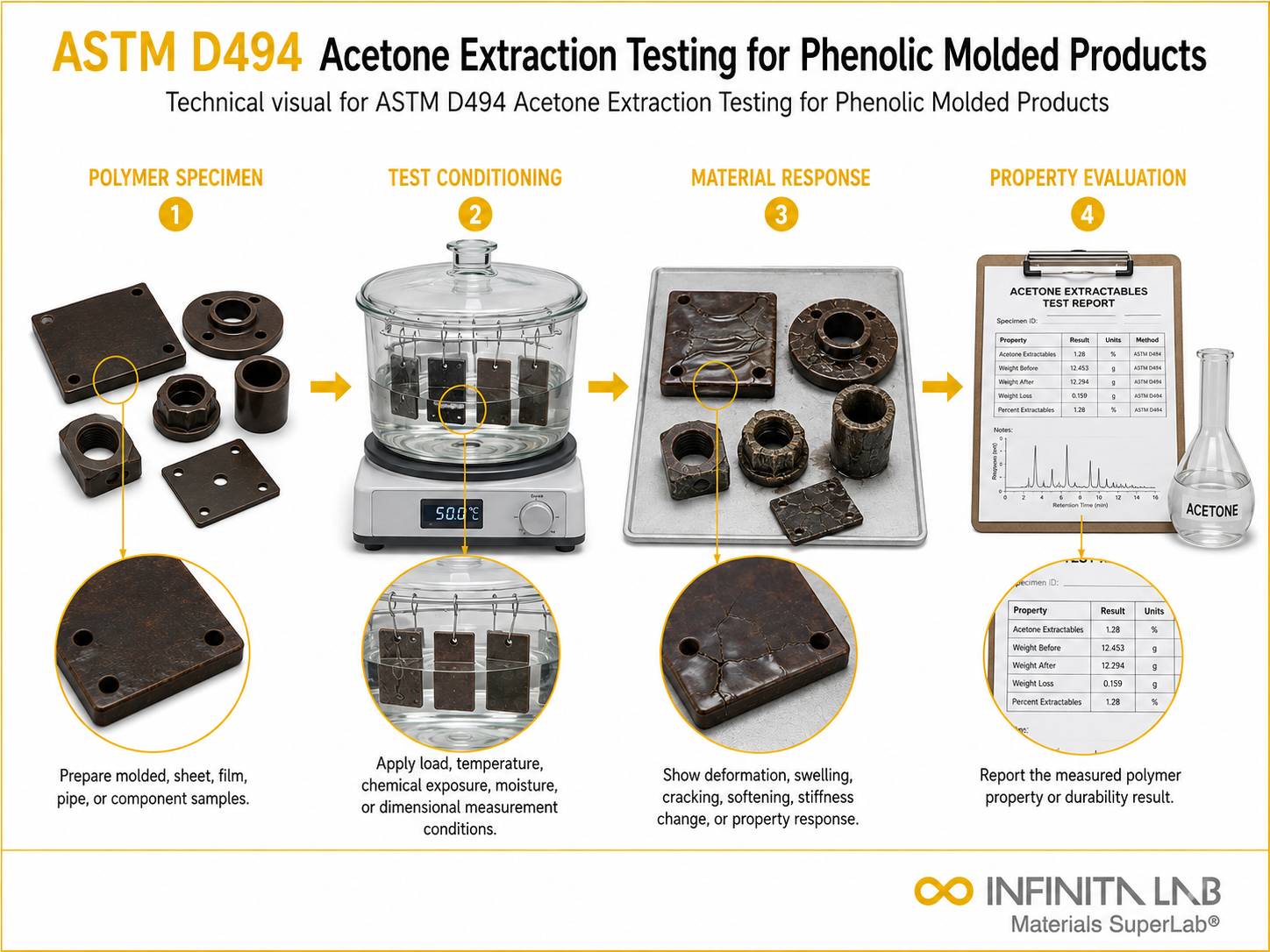 ASTM D494 Acetone Extraction Testing for Phenolic Molded Products
