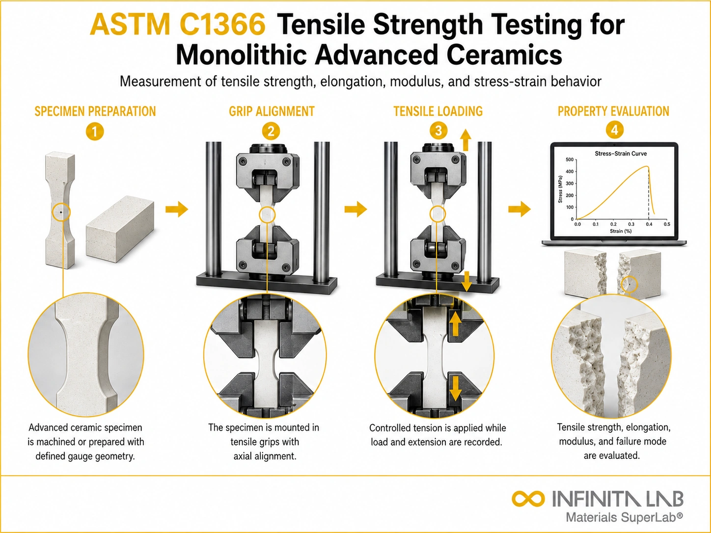 ASTM C1366 Tensile Strength Testing for Monolithic Advanced Ceramics