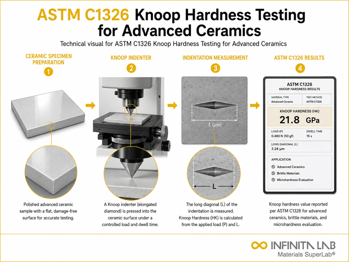 ASTM C1326 Knoop Hardness Testing for Advanced Ceramics