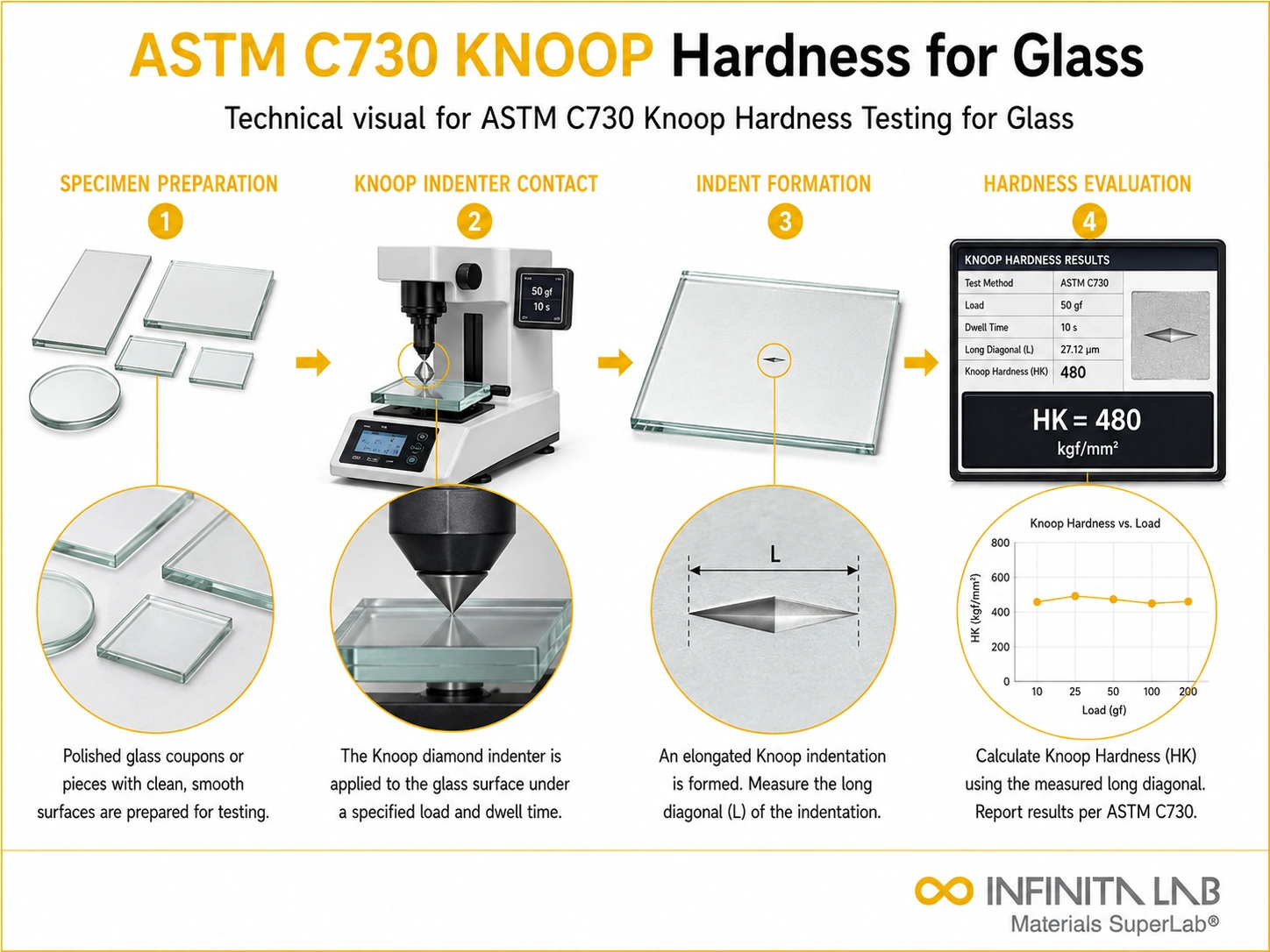 ASTM C730 Knoop Hardness Testing for Glass