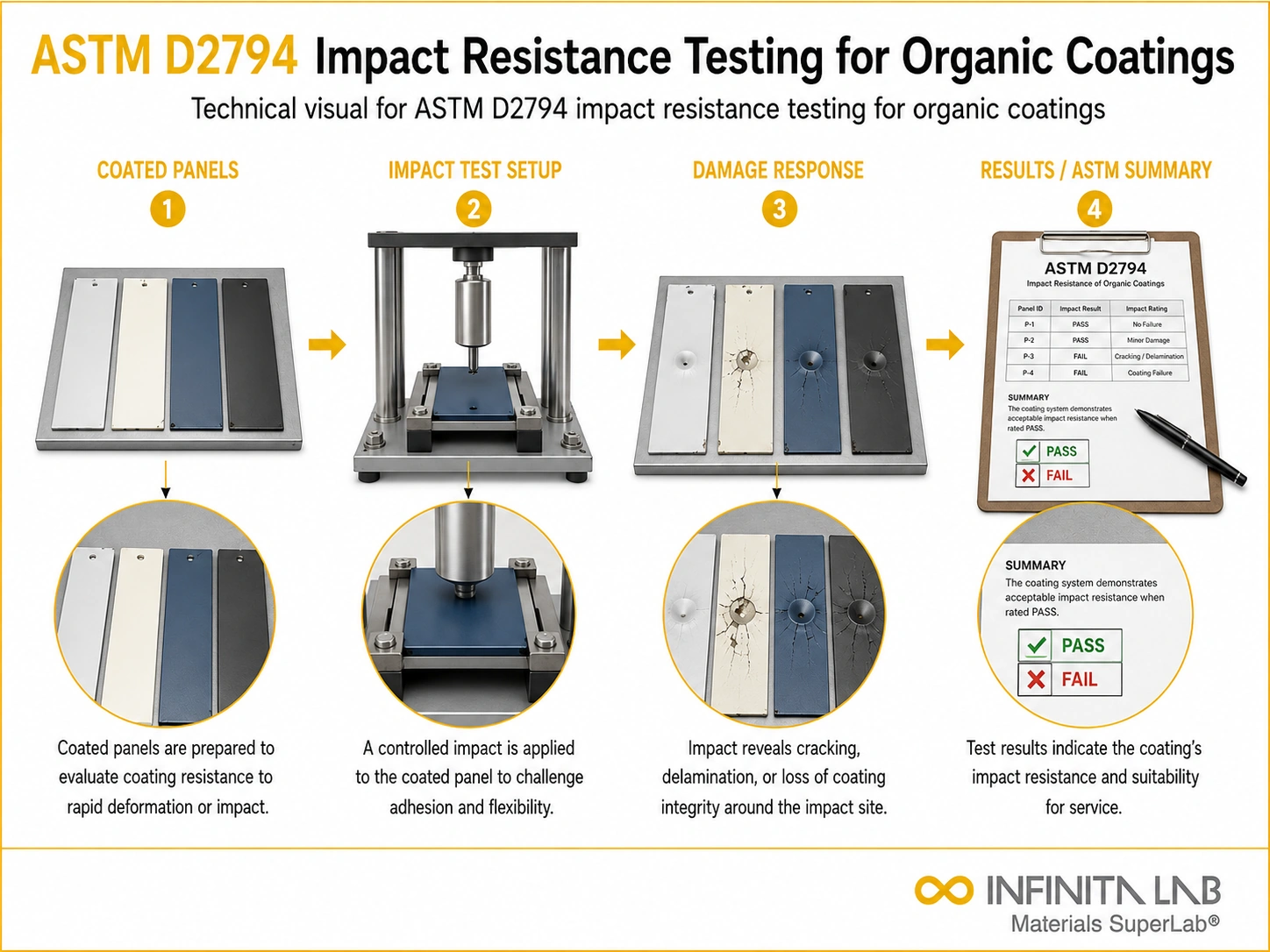 ASTM D2794 Impact Resistance Testing for Organic Coatings
