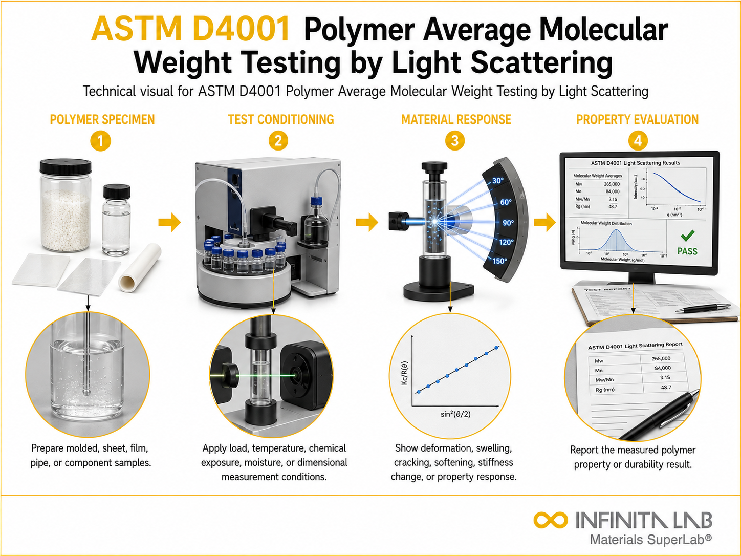 ASTM D4001 Polymer Average Molecular Weight Testing by Light Scattering