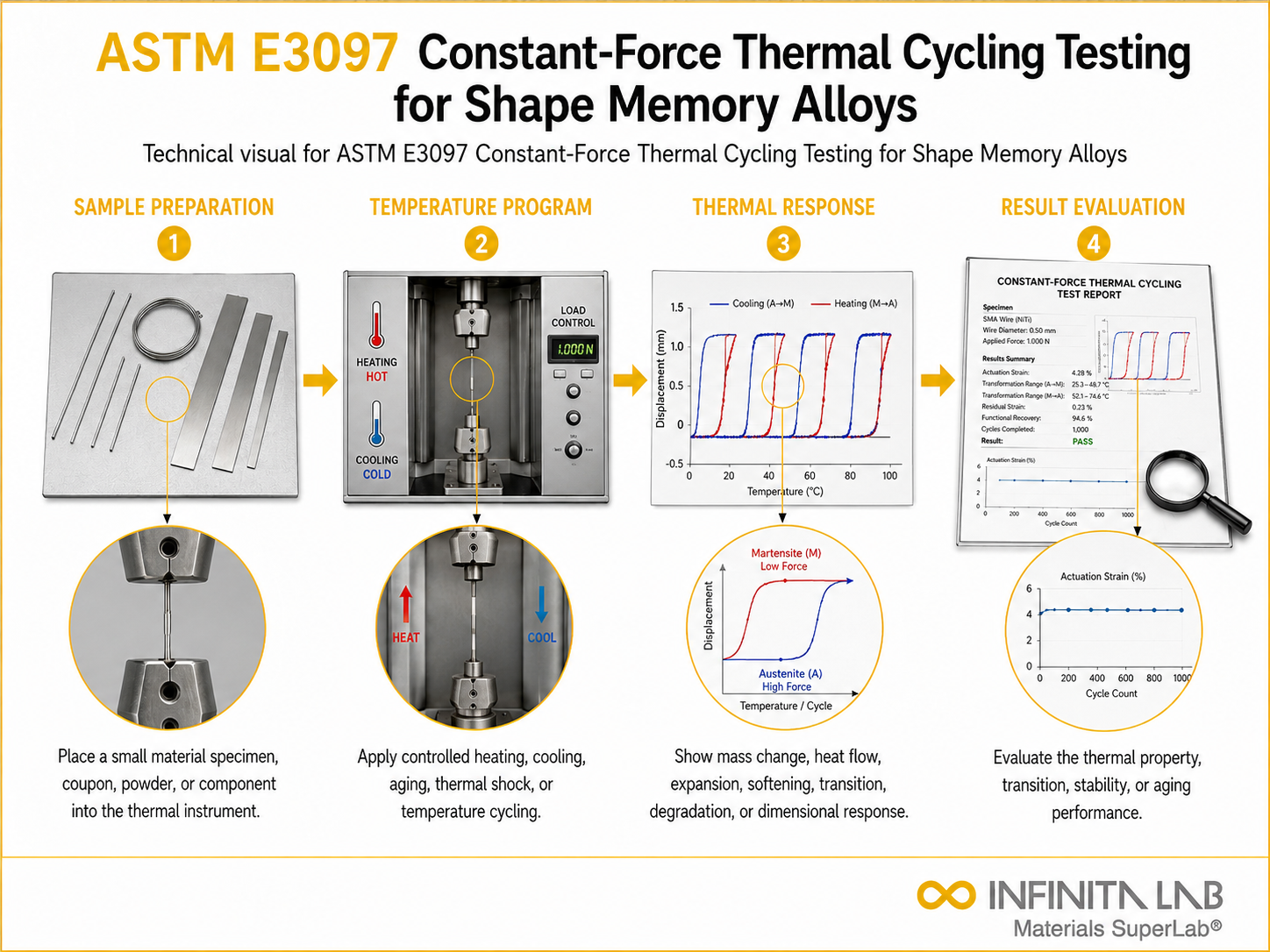 ASTM E3097 Constant-Force Thermal Cycling Testing for Shape Memory Alloys