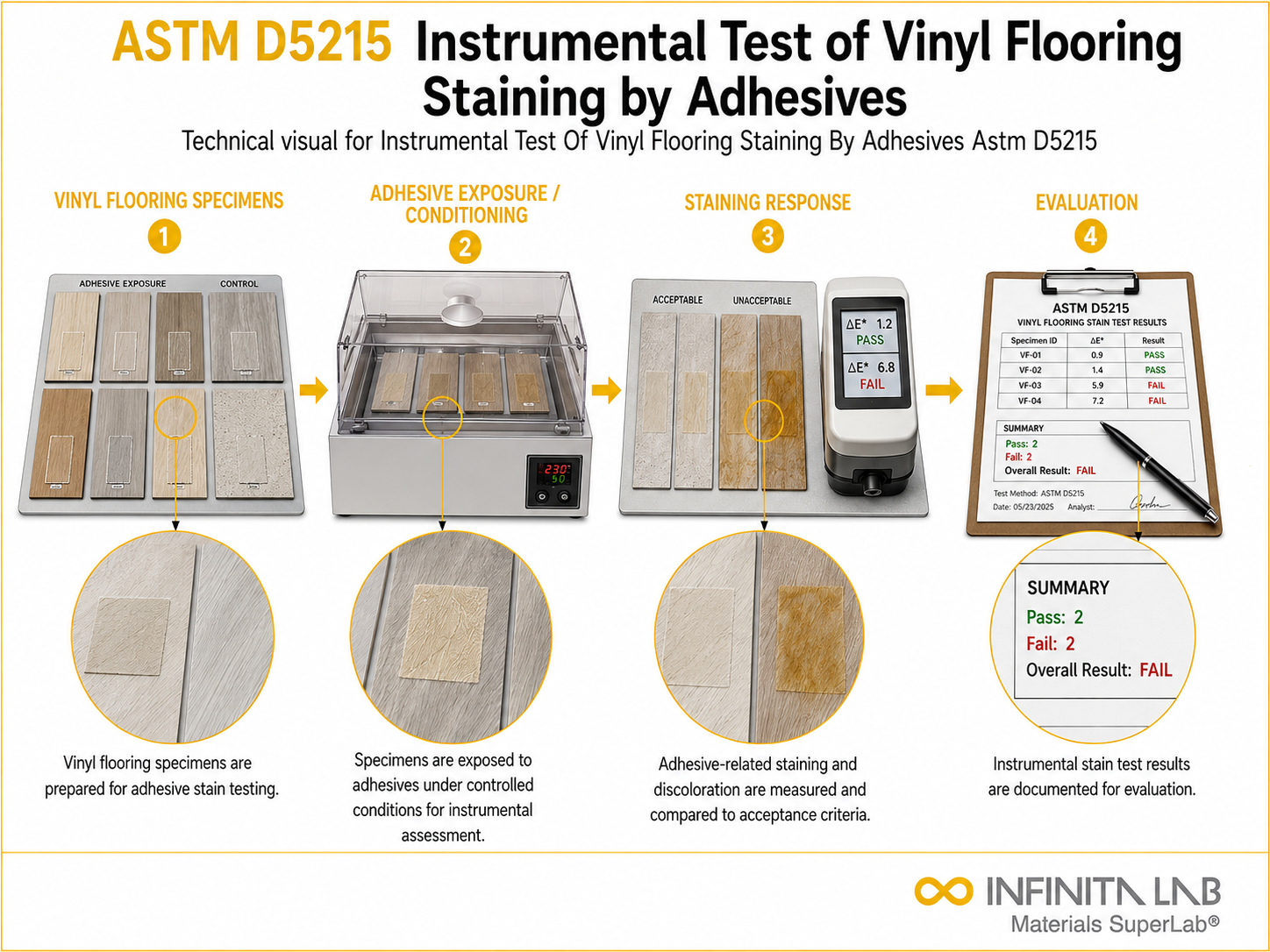 ASTM D5215 Vinyl Flooring Staining by Adhesives