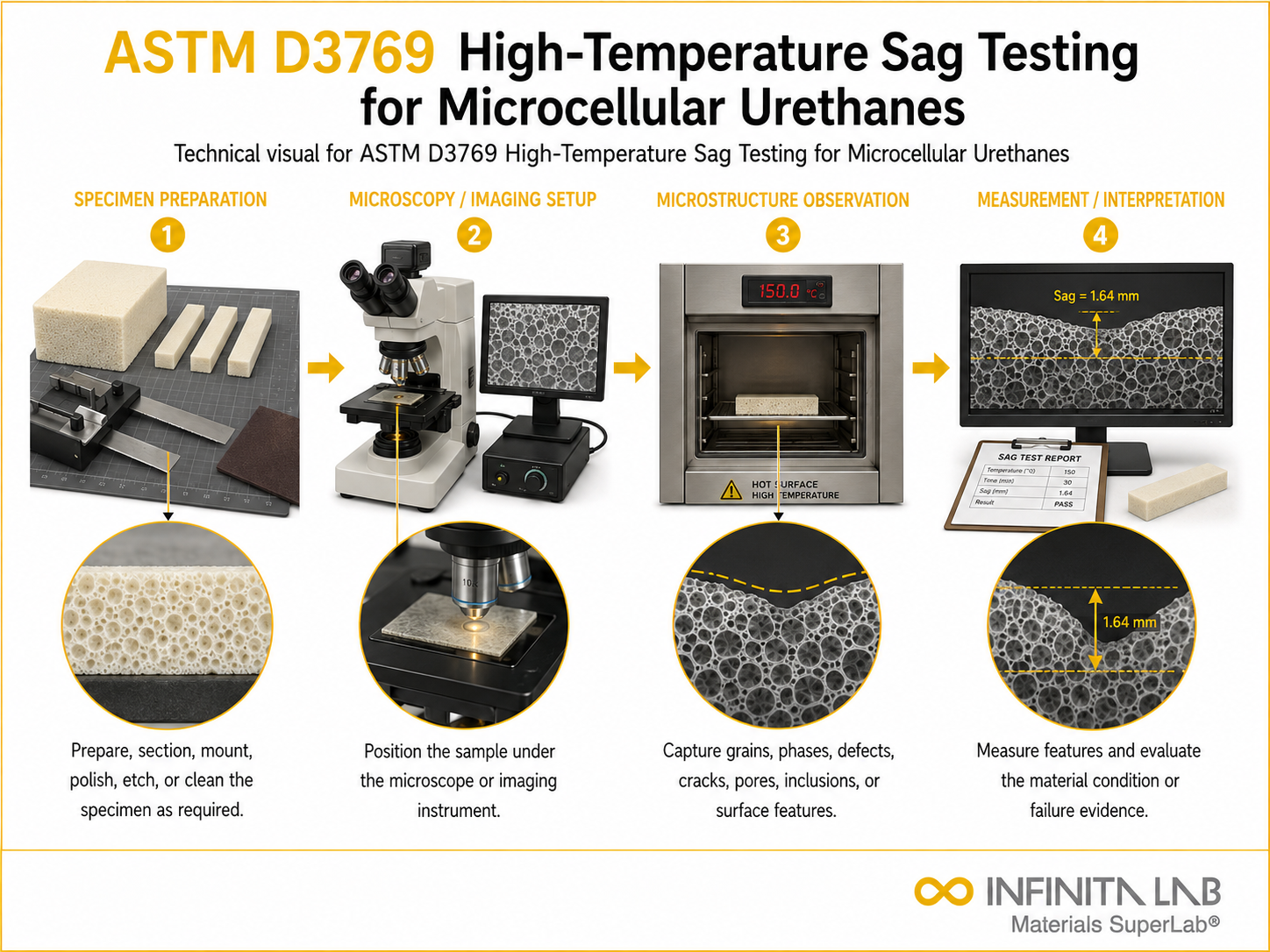 ASTM D3769 High-Temperature Sag Testing for Microcellular Urethanes