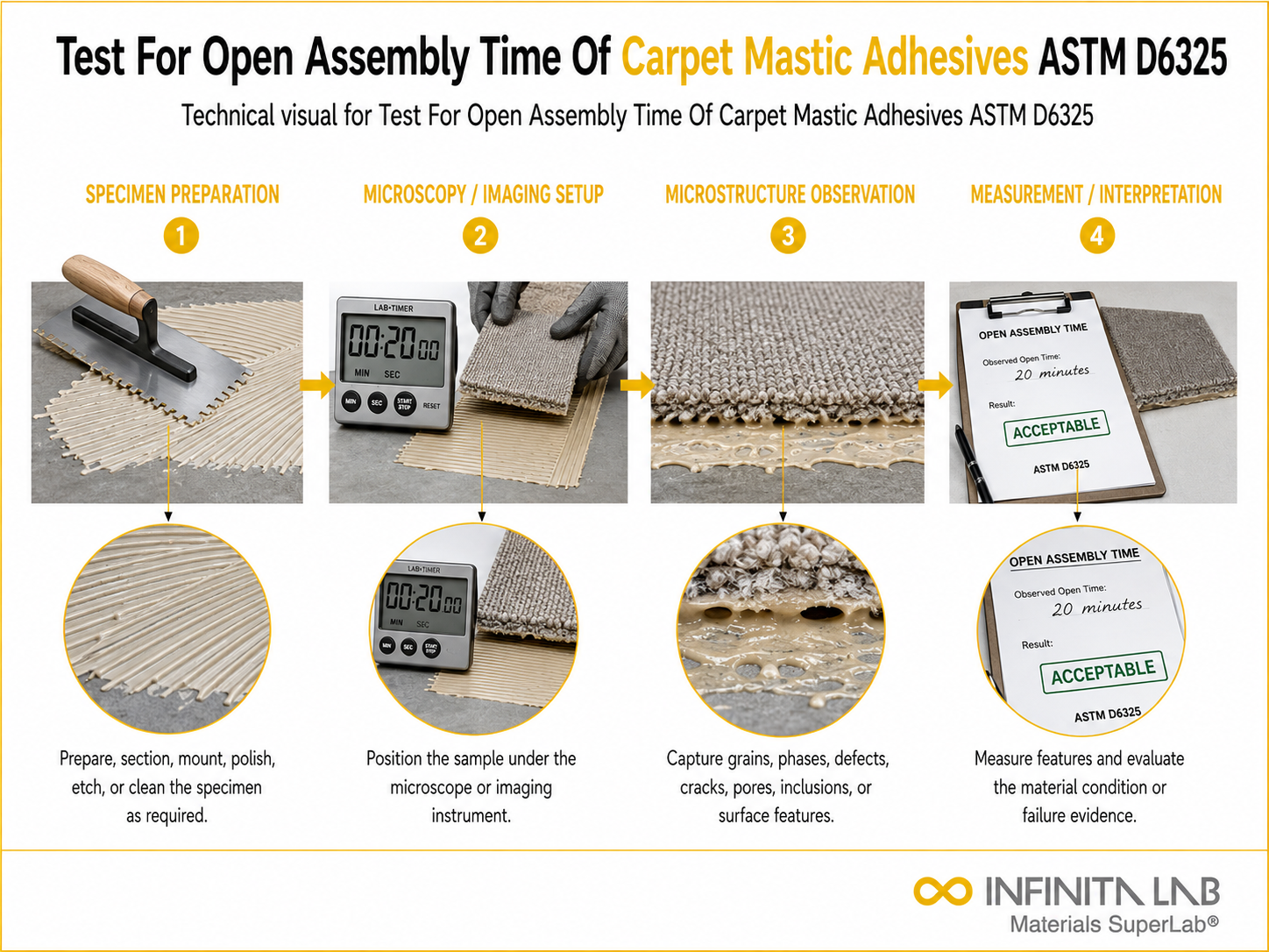 ASTM D6325 Open Assembly Time of Carpet Mastic Adhesives