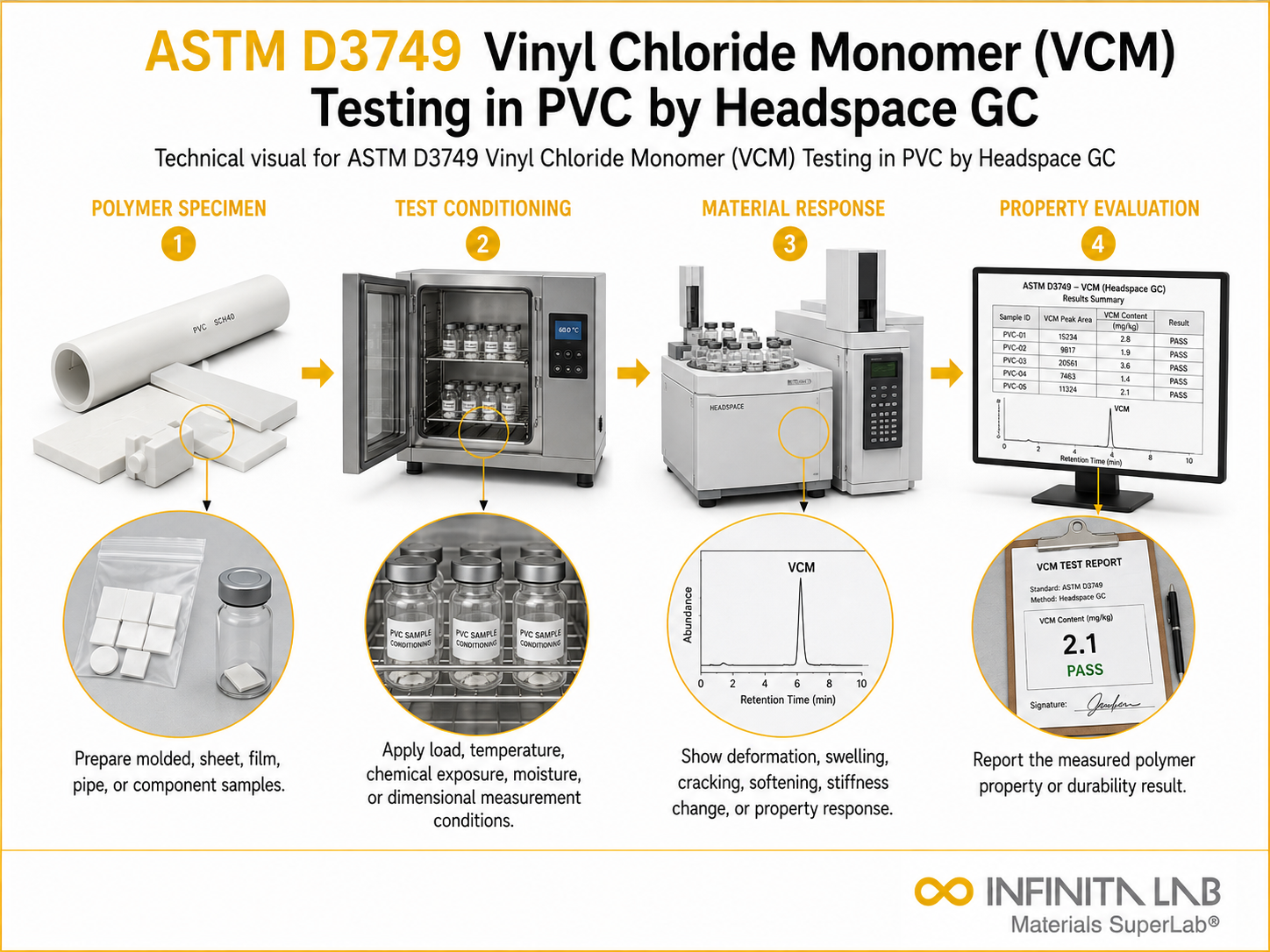 ASTM D3749 Vinyl Chloride Monomer determination in PVC by Gas Chromatographic Headspace technique