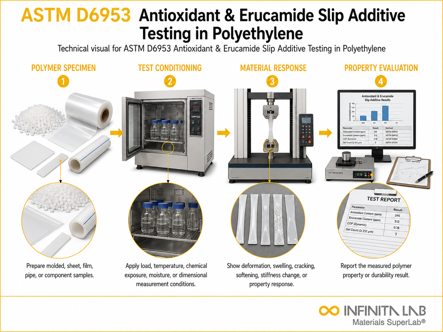 ASTM D6953: Polyethylene Antioxidant Erucamide Testing Services