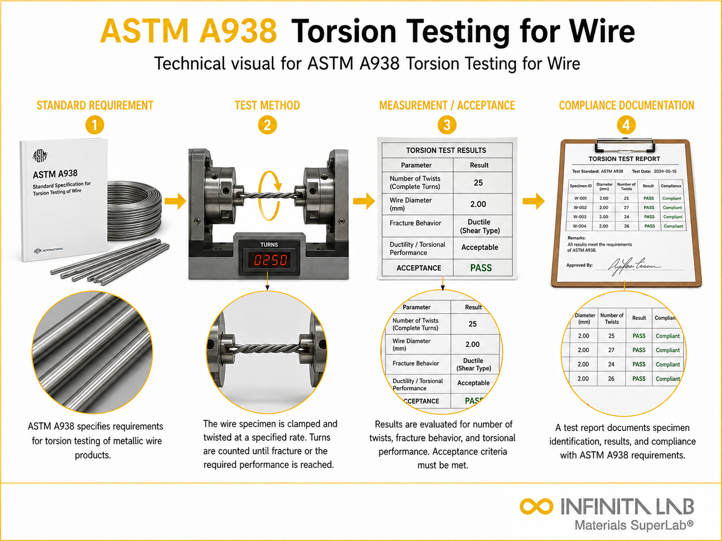 ASTM A938: Wire Torsion Testing Services