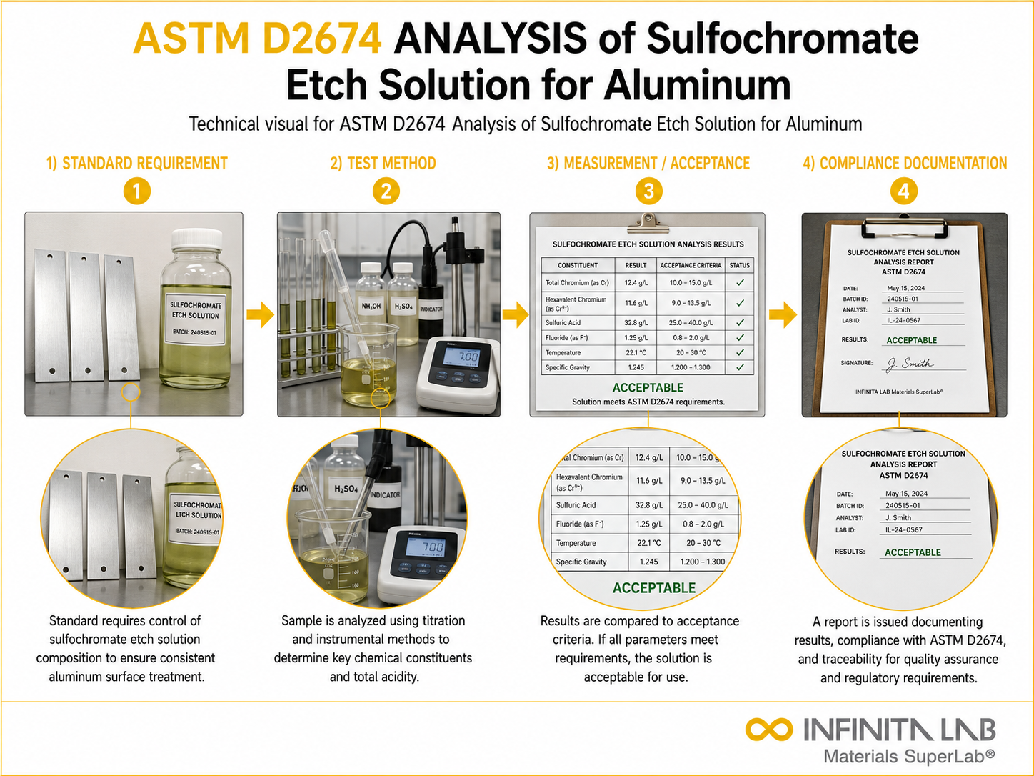 ASTM D2674: Sulfochromate Etch Solution Analysis Testing Services