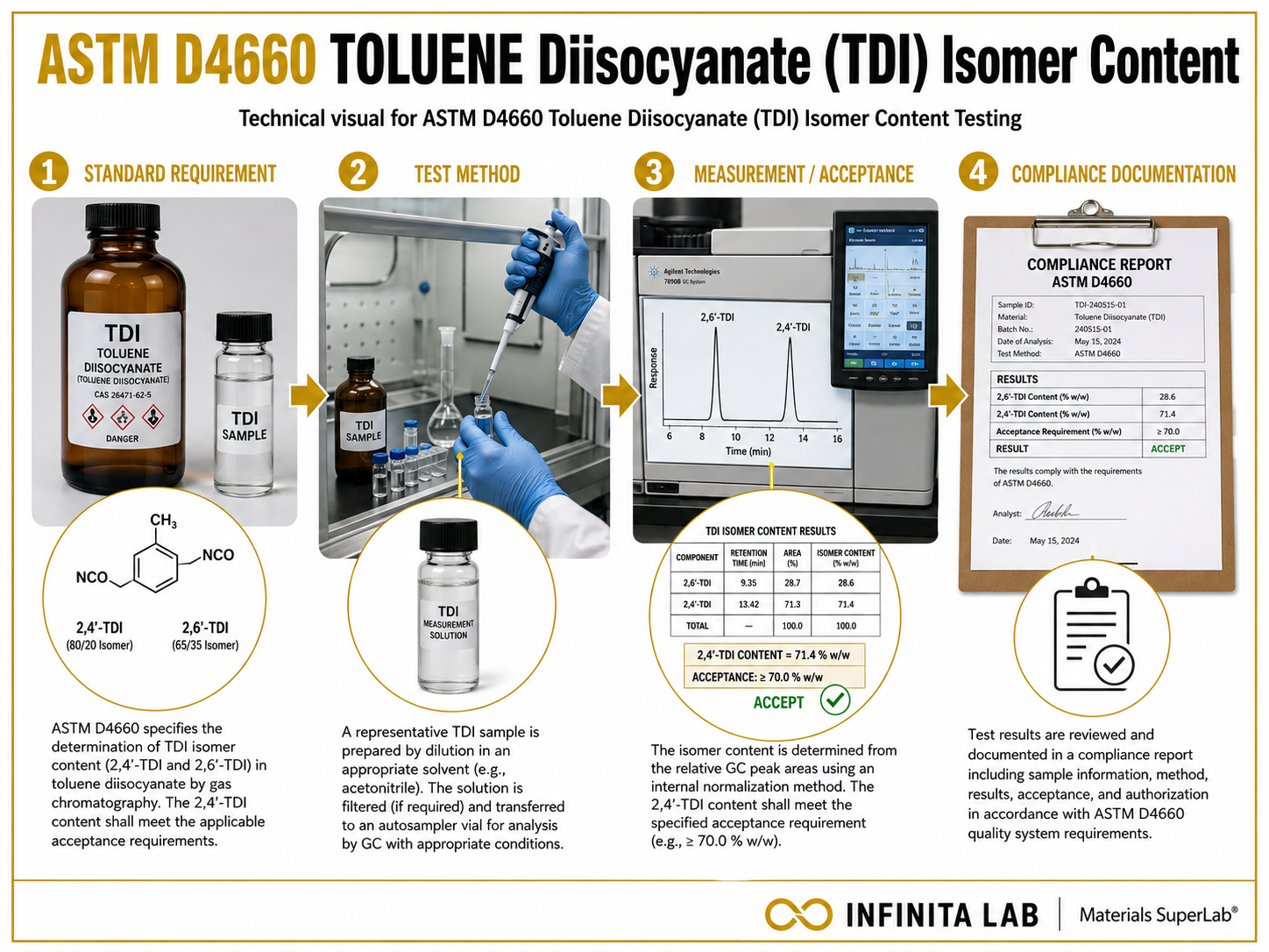 ASTM D4660 Toluene Diisocyanate (TDI) Isomer Content Testing