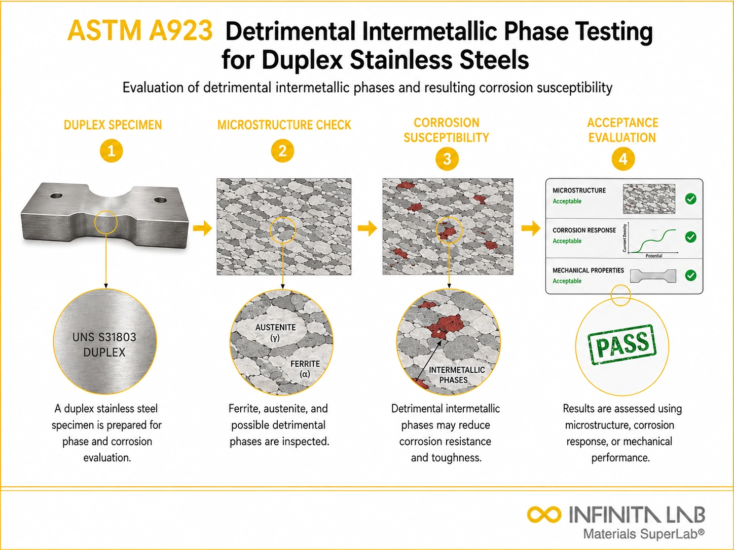 ASTM A923 Detrimental Intermetallic Phase Testing for Duplex Stainless Steels