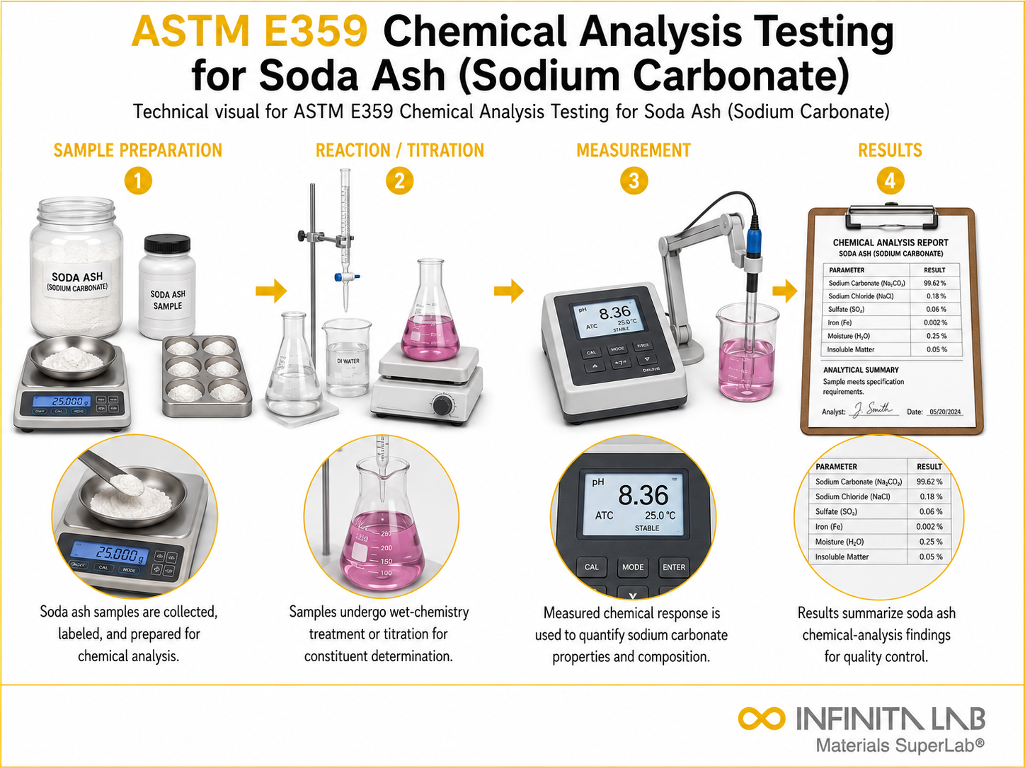 ASTM E359 Chemical Analysis Testing for Soda Ash (Sodium Carbonate)
