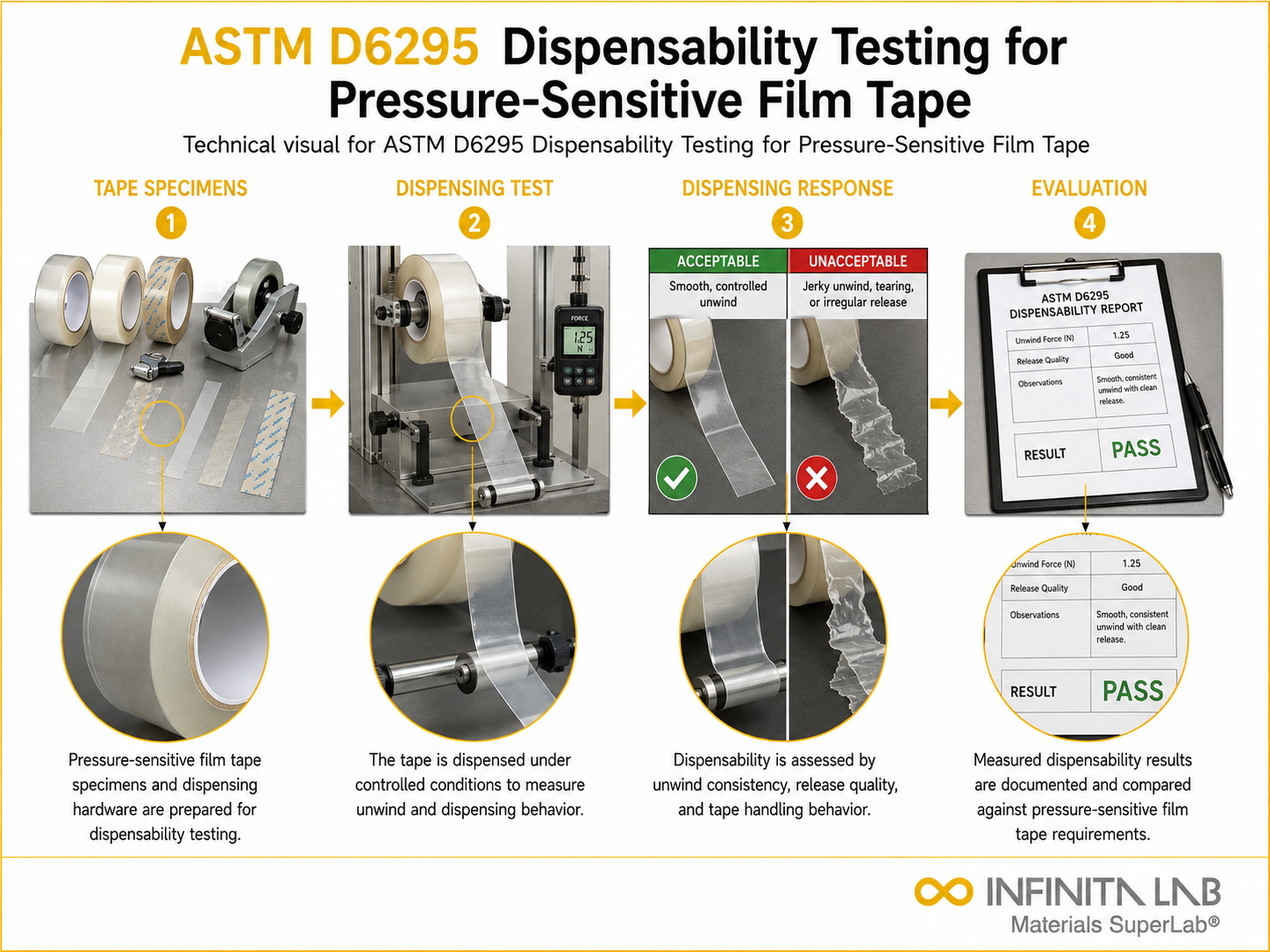 ASTM D6295 Dispensability Testing for Pressure-Sensitive Film Tape