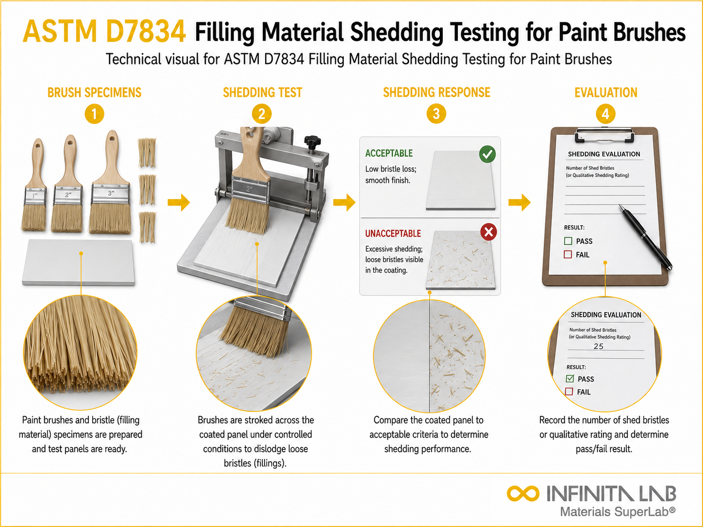 ASTM D7834 Filling Material Shedding Testing for Paint Brushes