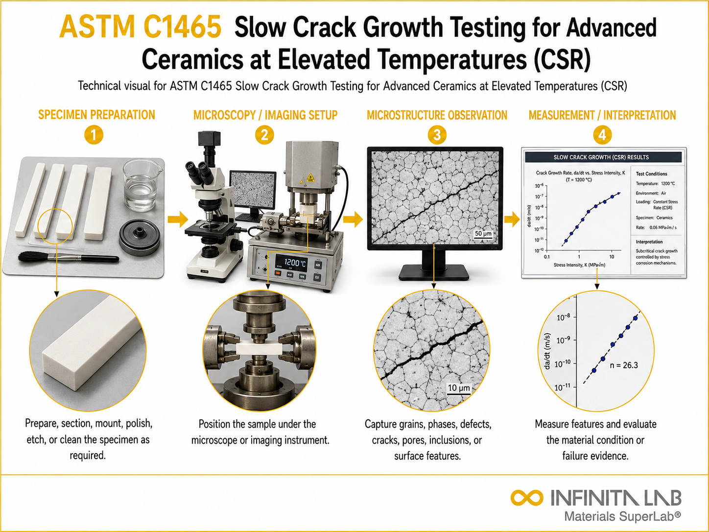 ASTM C1465 Slow Crack Growth Testing for Advanced Ceramics at Elevated Temperatures (CSR)