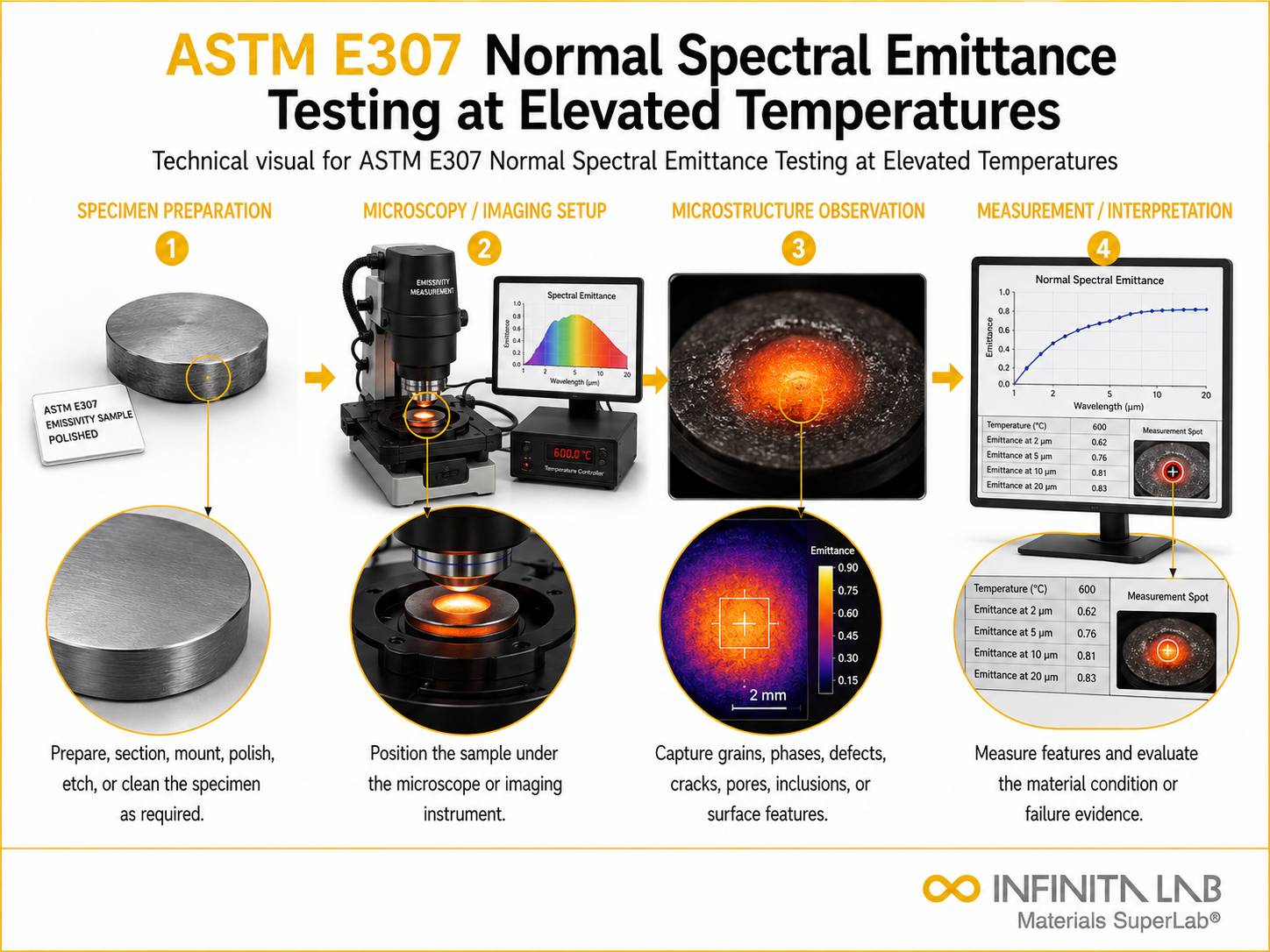 ASTM E307 Normal Spectral Emittance Testing at Elevated Temperatures