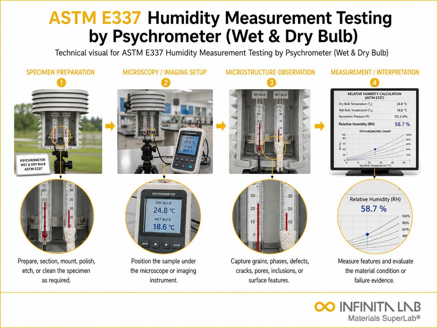 ASTM E337 Humidity Measurement Testing by Psychrometer (Wet & Dry Bulb)