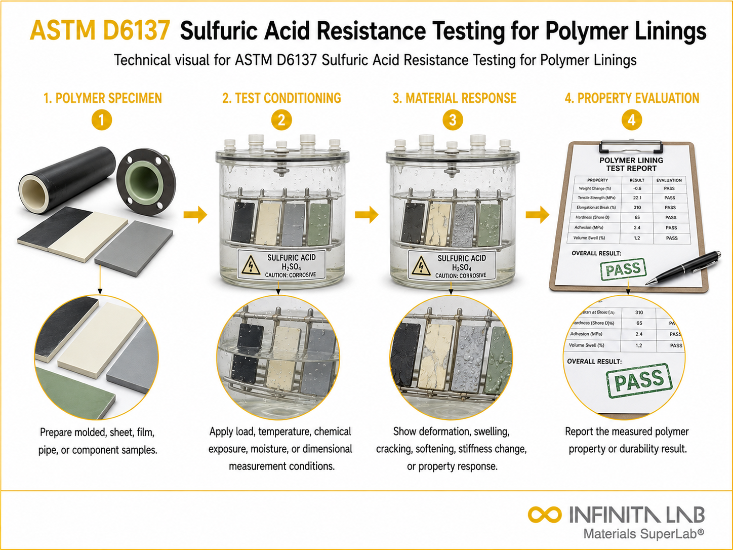 ASTM D6137 Sulfuric Acid Resistance Testing for Polymer Linings