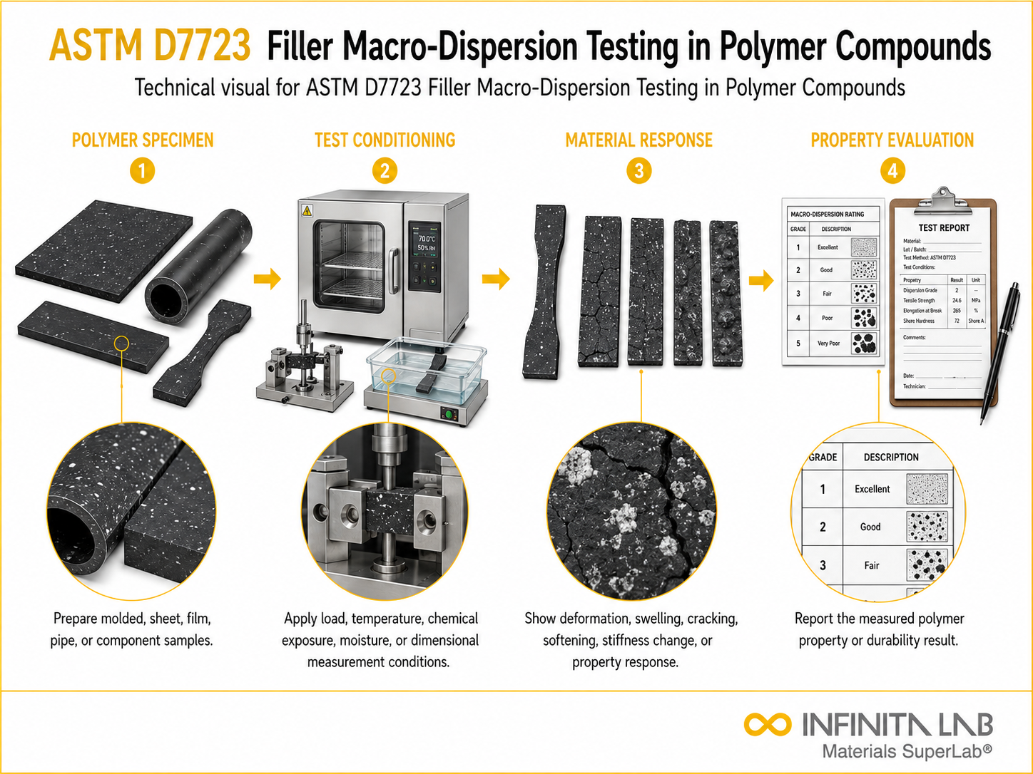 ASTM D7723 Filler Macro-Dispersion Testing in Polymer Compounds