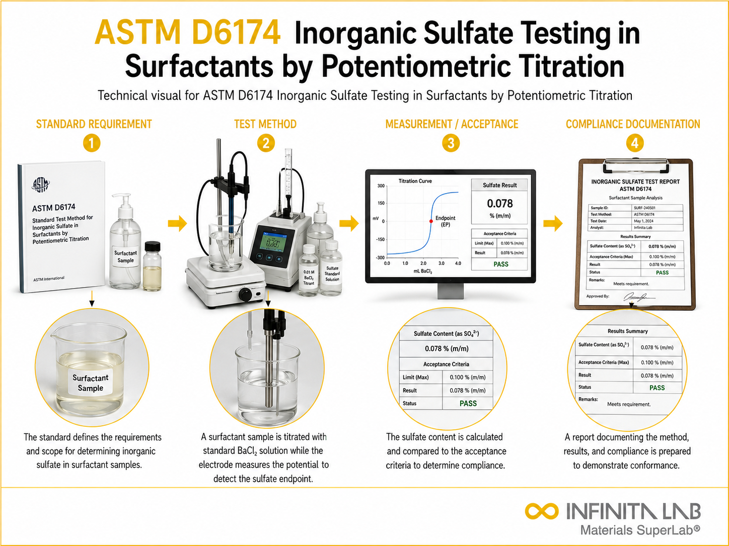 ASTM D6174 Inorganic Sulfate Testing in Surfactants by Potentiometric Titration