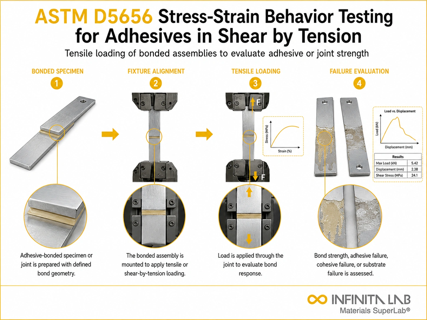 ASTM D5656 Stress-Strain Behavior Testing for Adhesives in Shear by Tension