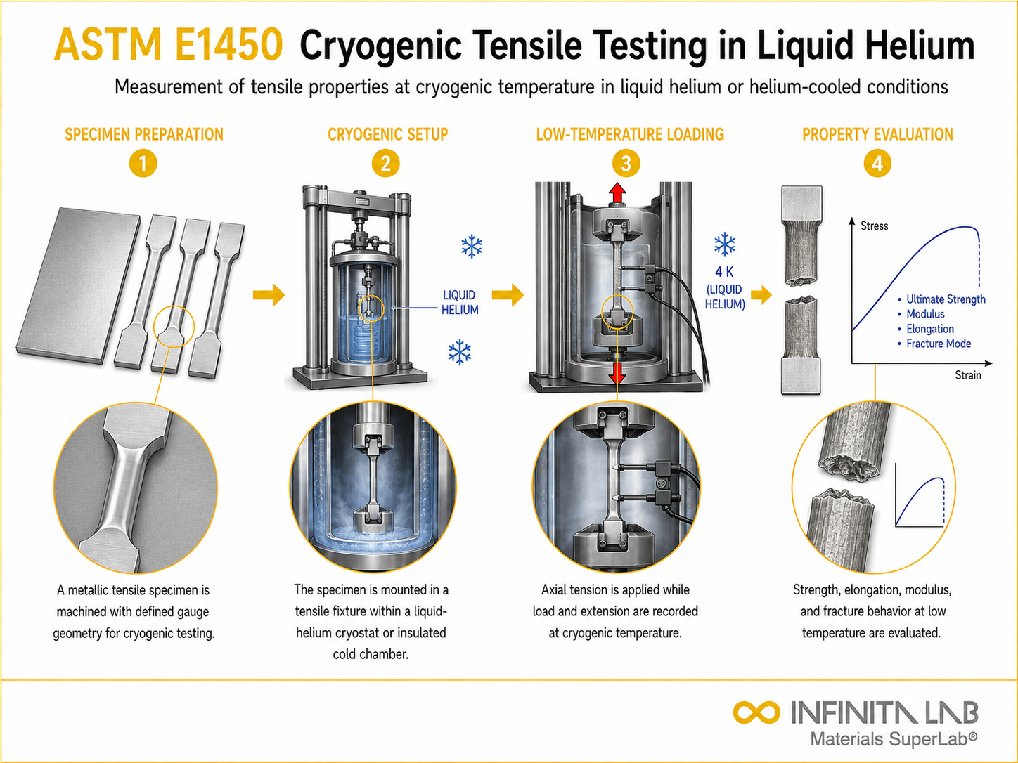 ASTM E1450: Cryogenic Liquid Helium Tensile Testing Services