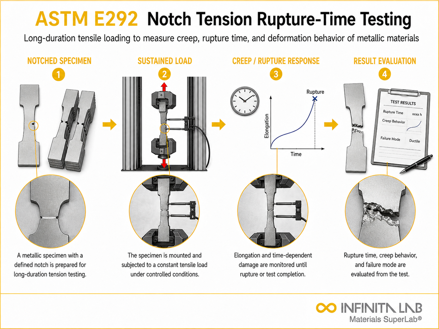 ASTM E292 Notch Tension Rupture Time Testing for Metallic Materials