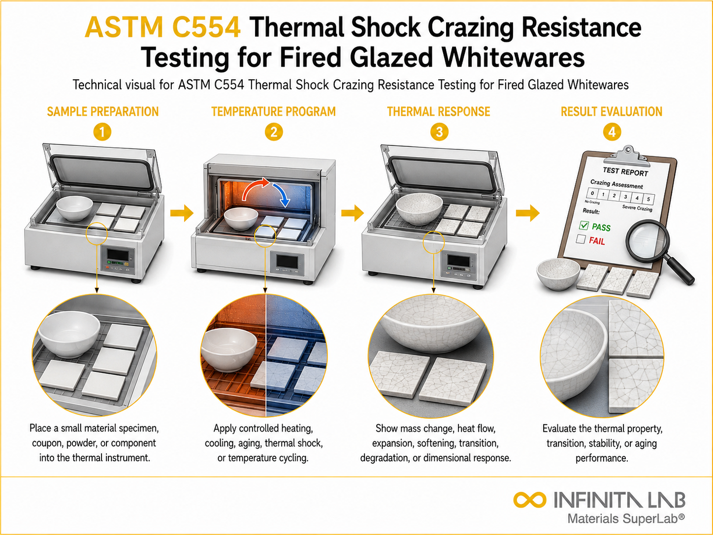 ASTM C554 Thermal Shock Crazing Resistance Testing for Fired Glazed Whitewares