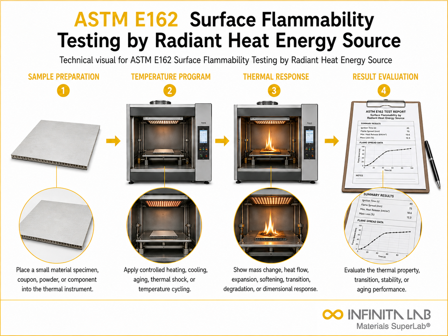 ASTM E162 Surface Flammability Testing by Radiant Heat Energy Source