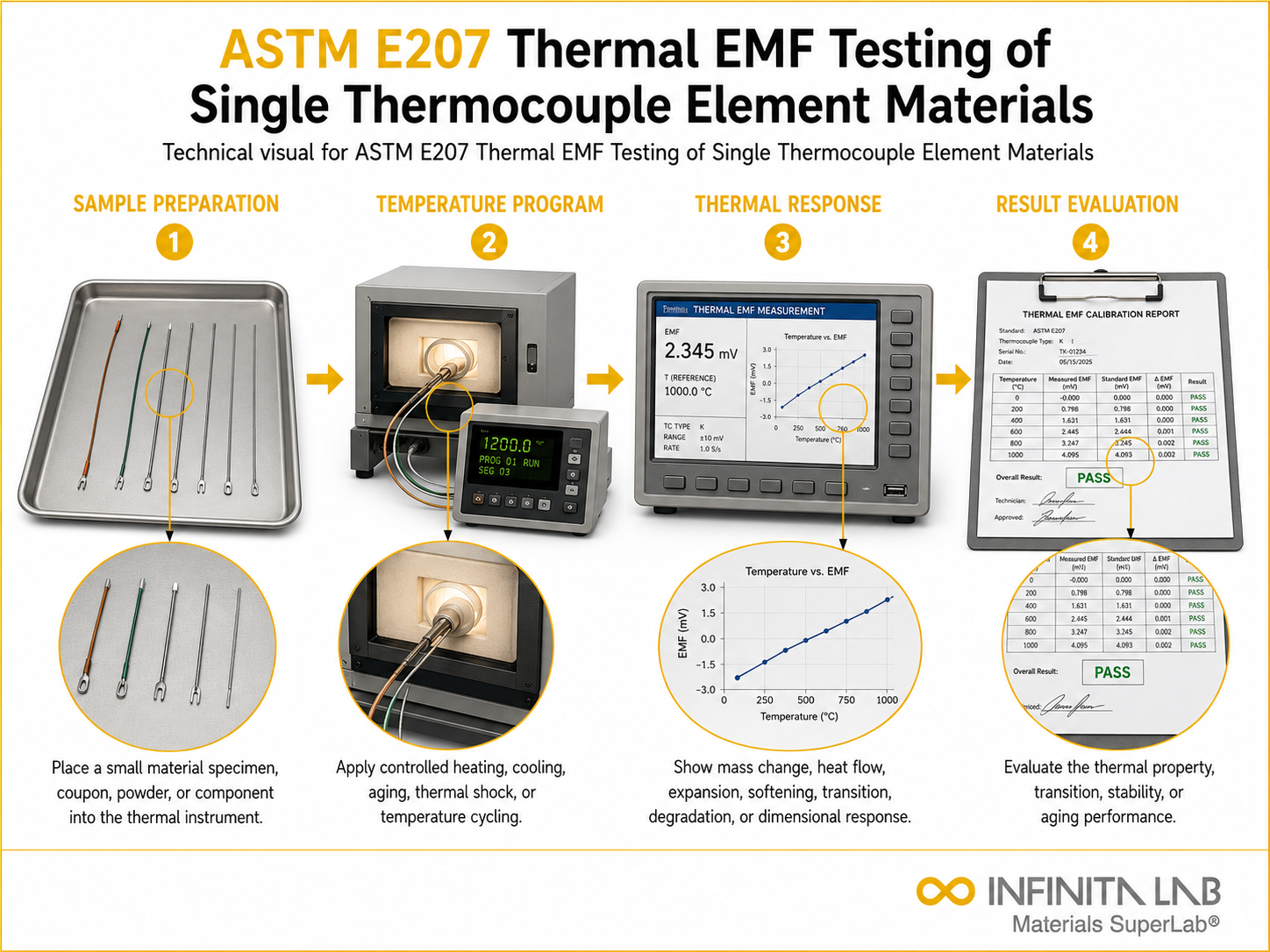ASTM E207 Thermal EMF Testing of Single Thermocouple Element Materials