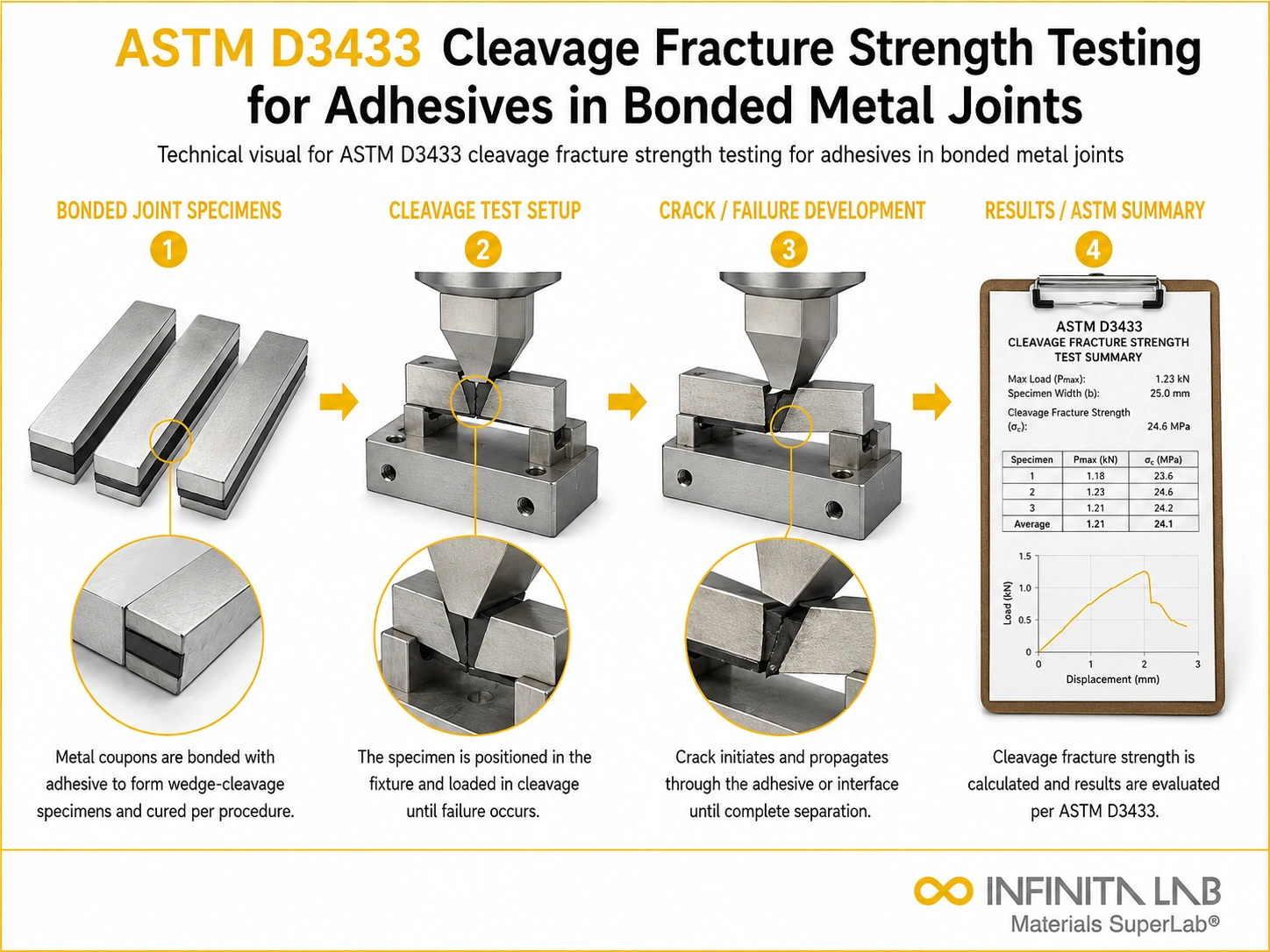 ASTM D3433 Cleavage Fracture Strength Testing for Adhesives in Bonded Metal Joints